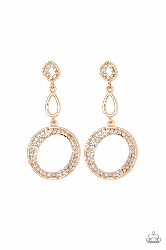 Paparazzi On The Glamour Scene Gold Post Earrings