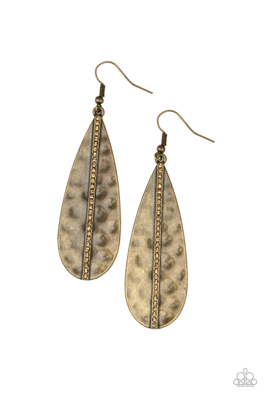 Paparazzi On The Up And Upscale Brass Fishhook Earrings
