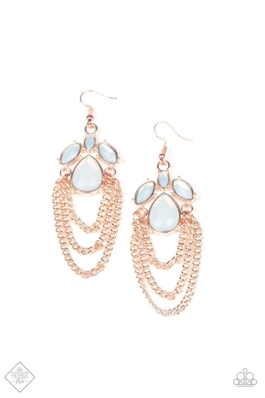 Paparazzi Opalescence Essence Rose Gold Fishhook Earrings - Fashion Fix Glimpses of Malibu March 2020 