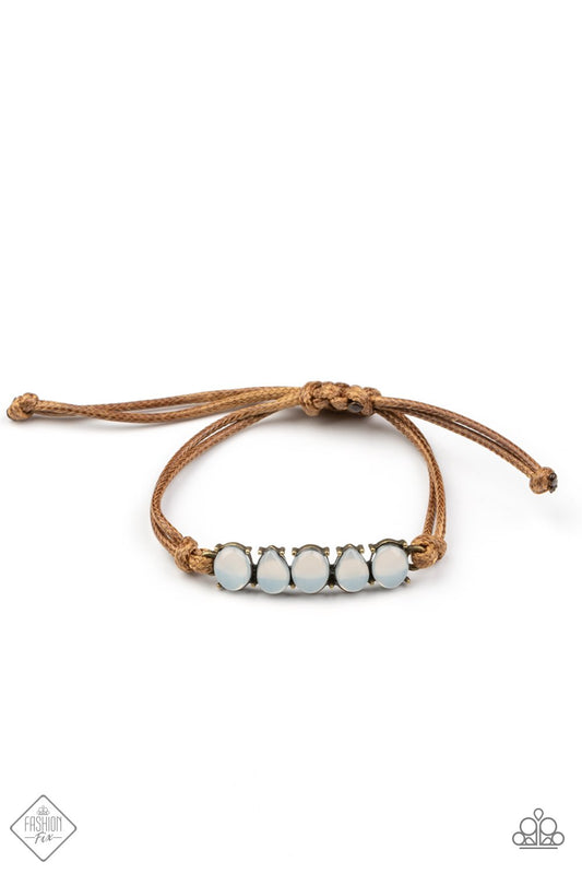 Paparazzi Opal Paradise Brass Sliding Knot Bracelet - Fashion Fix Sunset Sightings May 2021