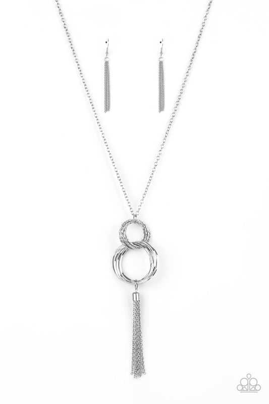Paparazzi Orbiting Splendor Silver Long Necklace