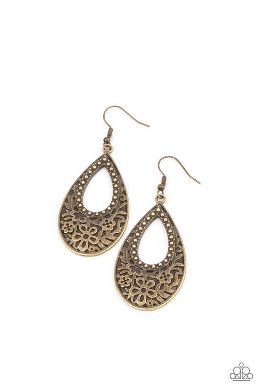 Paparazzi Organically Opulent Brass Fishhook Earrings