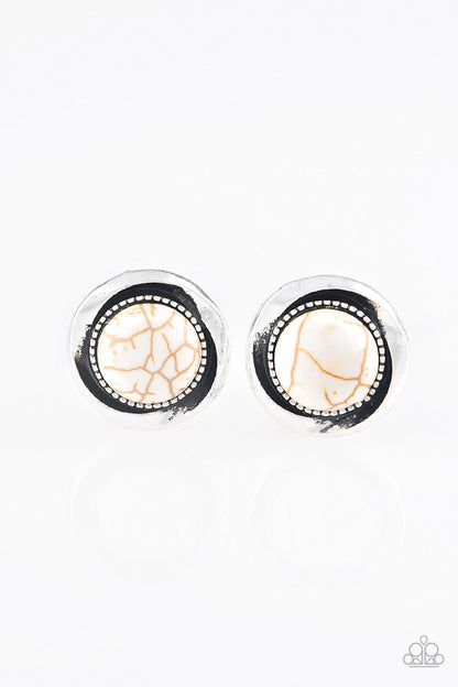 Paparazzi Out Of This Galaxy White Post Earrings
