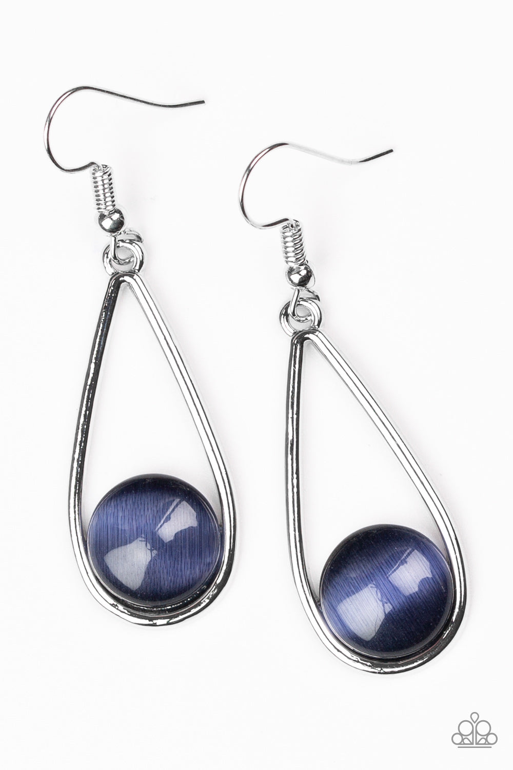 Paparazzi Over The Moon Blue Fishhook Earrings