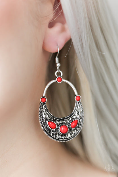 Paparazzi Paleo Paradise Red Fishhook Earrings