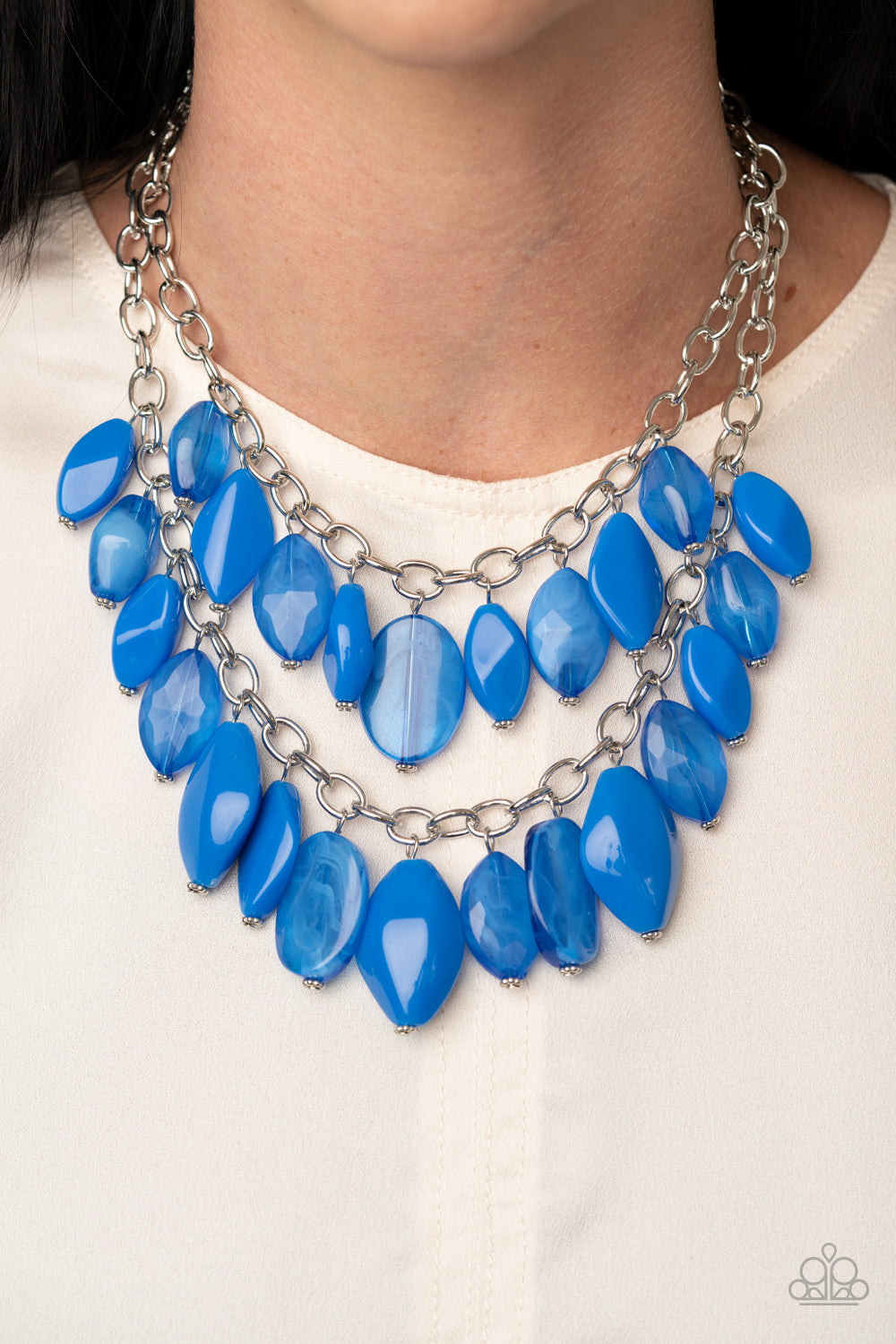 Paparazzi Palm Beach Beauty Blue Short Necklace