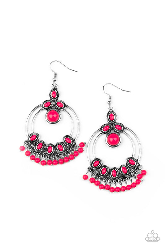 Paparazzi Palm Breeze Pink Fishhook Earrings