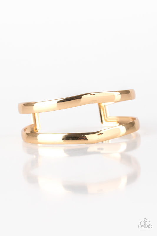 Paparazzi Palm Trees And Pyramids Gold Cuff Bracelet