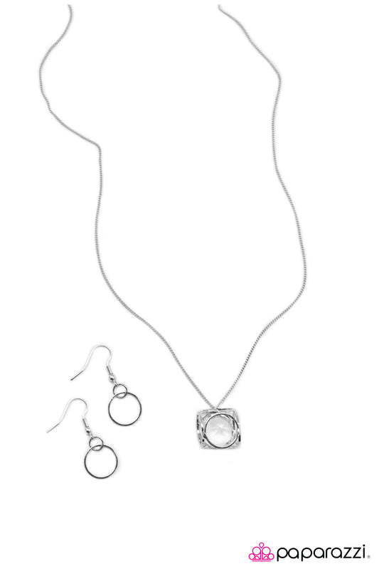 Paparazzi Pandora's Box White Long Necklace