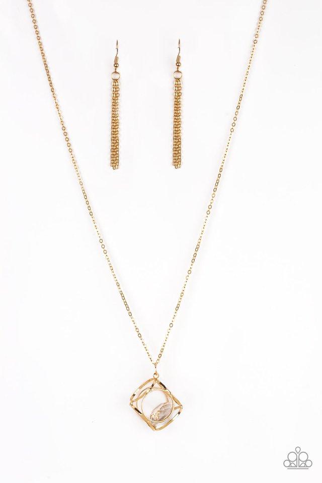 Paparazzi Pandora's Box Gold Long Necklace