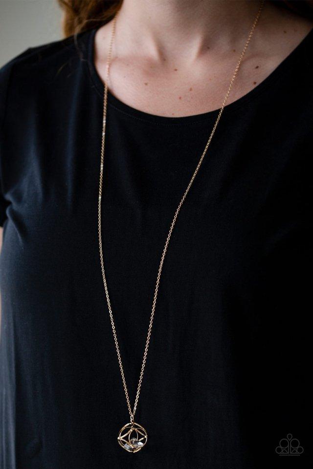 Paparazzi Pandora's Box Gold Long Necklace