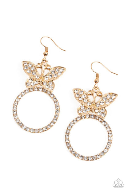 Paparazzi Paradise Found Gold Fishhook Earrings