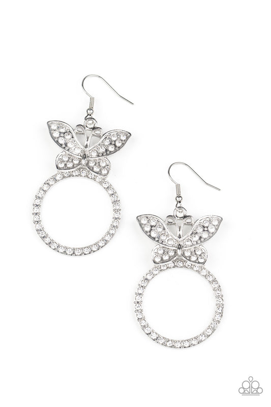 Paparazzi Paradise Found White Fishhook Earrings - Life Of The Party Exclusive November 2021