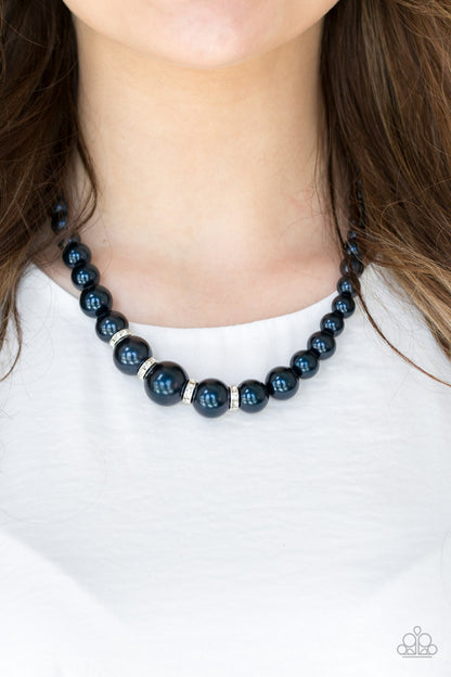 Paparazzi Party Pearls Blue Short Necklace