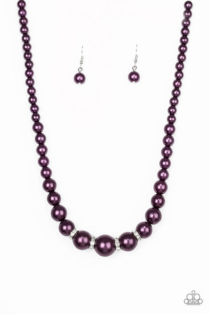 Paparazzi Party Pearls Purple Short Necklace