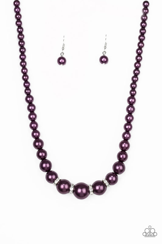 Paparazzi Party Pearls Purple Short Necklace