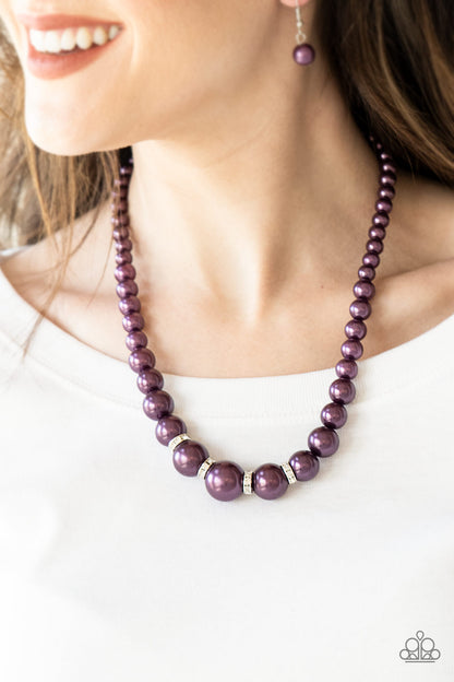 Paparazzi Party Pearls Purple Short Necklace