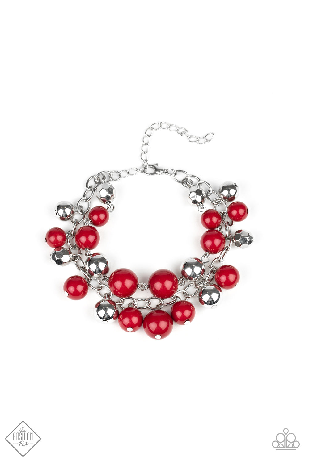 Paparazzi Party Posh Red Clasp Bracelet - Fashion Fix Glimpses of Malibu December 2019