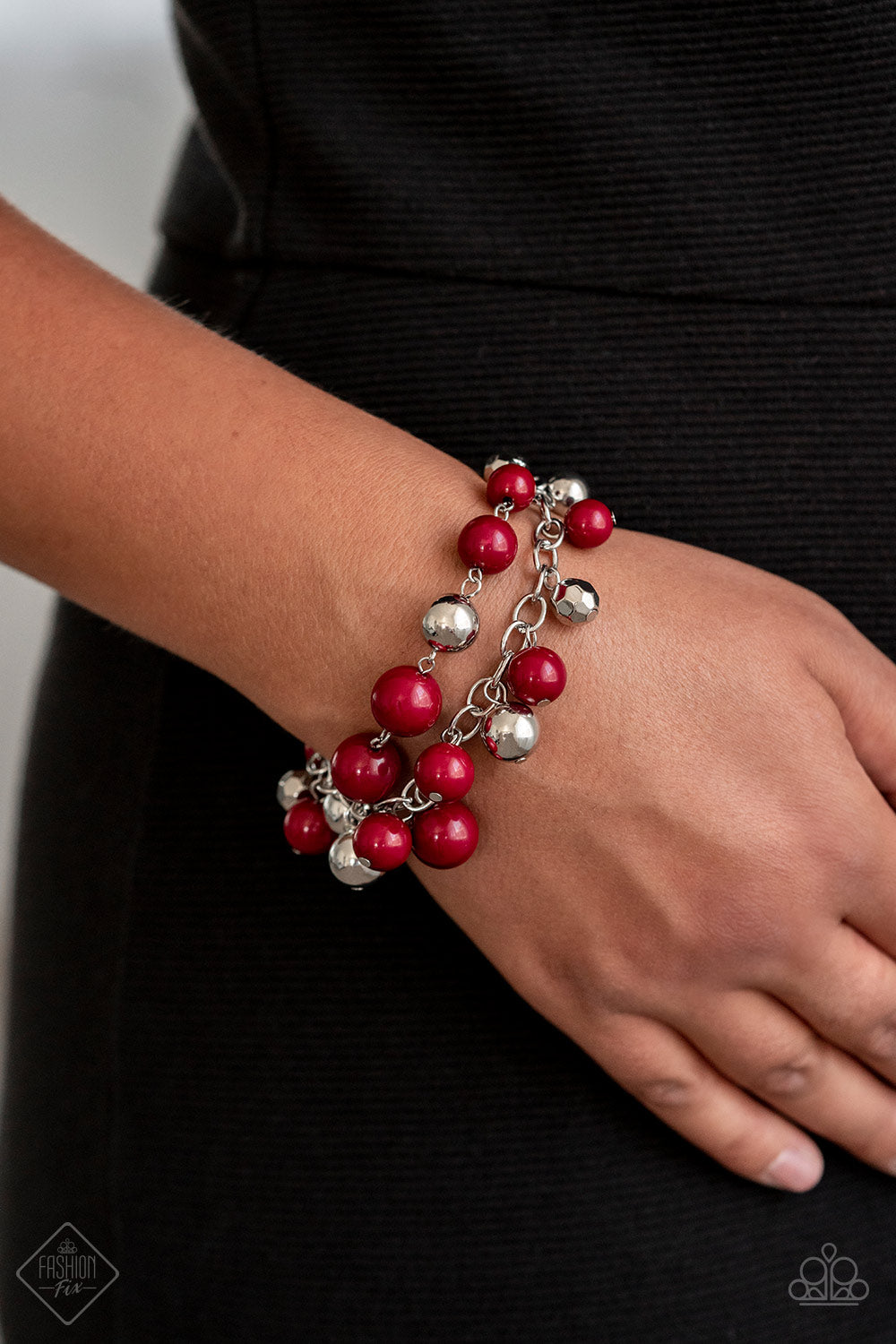Paparazzi Party Posh Red Clasp Bracelet - Fashion Fix Glimpses of Malibu December 2019