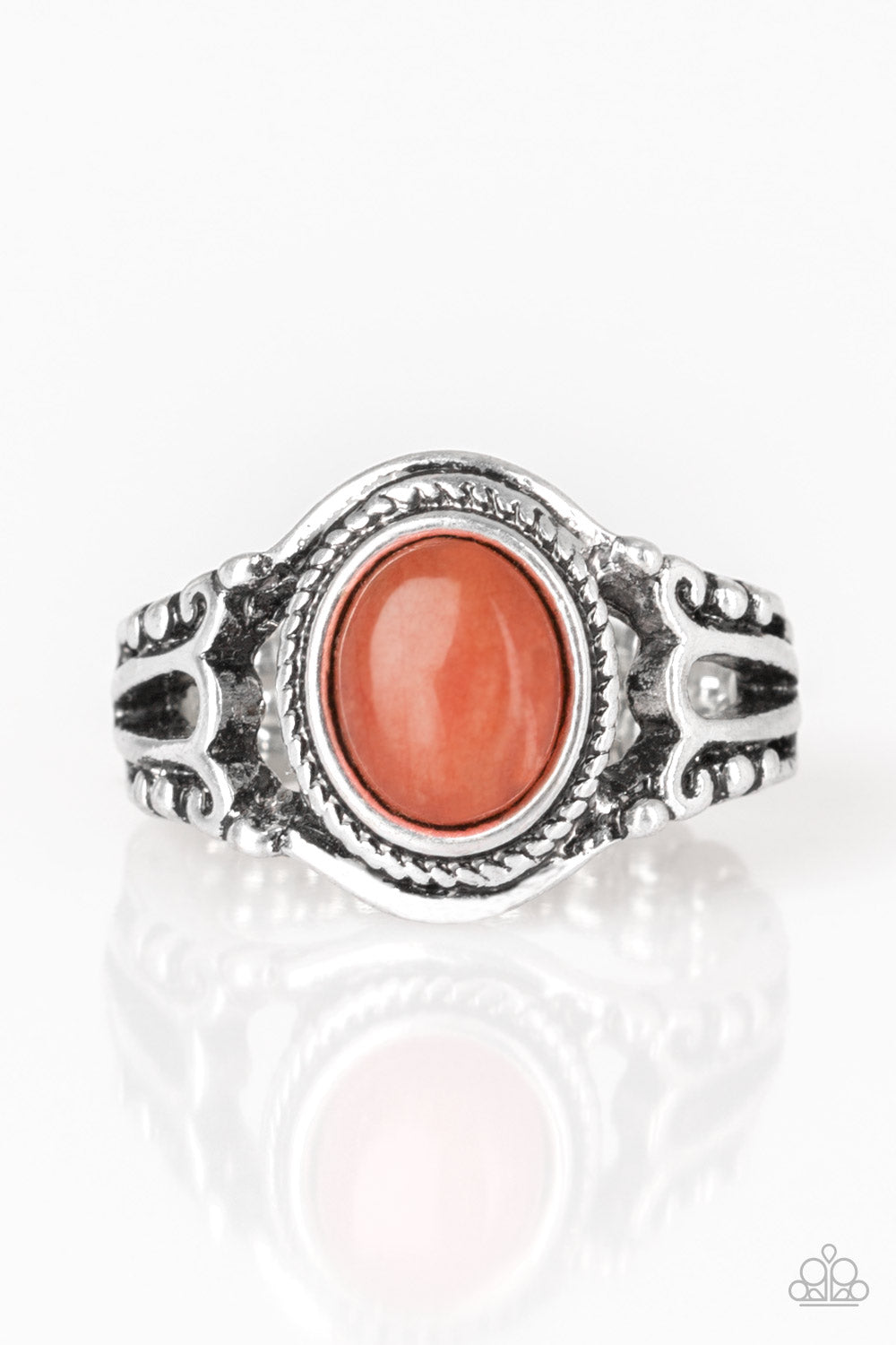 Paparazzi Peacefully Peaceful Orange Stone Ring