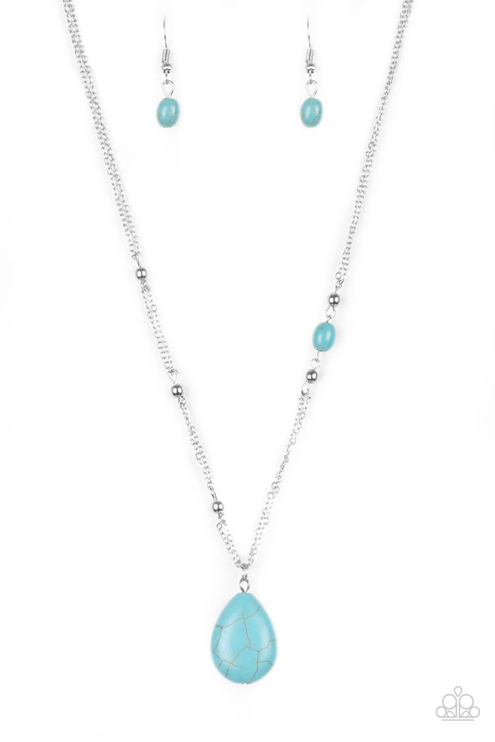 Paparazzi Peaceful Prairies Blue Stone Short Necklace - P2SE-BLXX-326XX