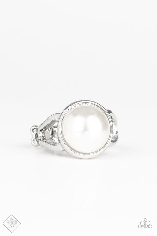 Paparazzi Pearl Powerhouse White Ring - Fashion Fix Fiercely 5th Avenue July 2019