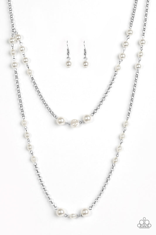 Paparazzi Pearl Promenade White Long Necklace