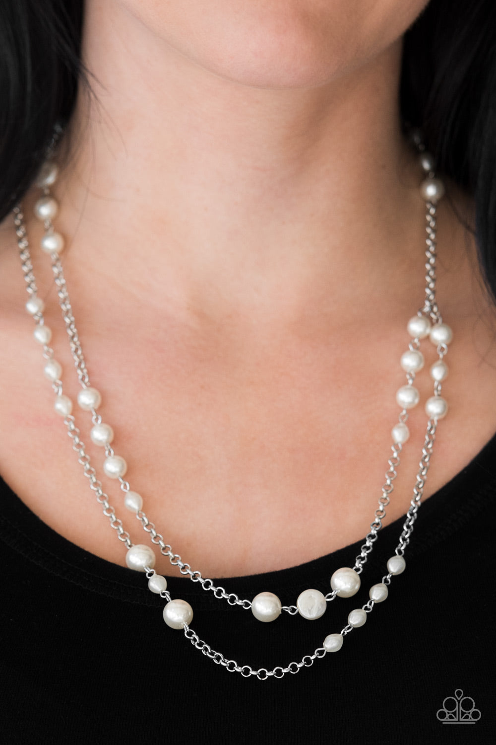 Paparazzi Pearl Promenade White Long Necklace