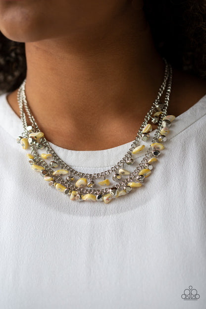 Paparazzi Pebble Pioneer Yellow Short Necklace