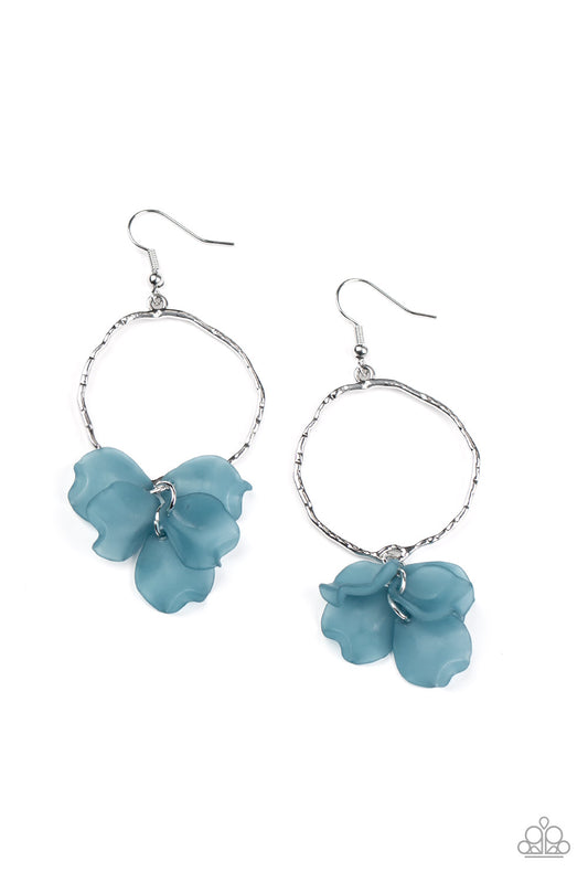 Paparazzi Petals On The Floor Blue Acrylic Fishhook Earrings