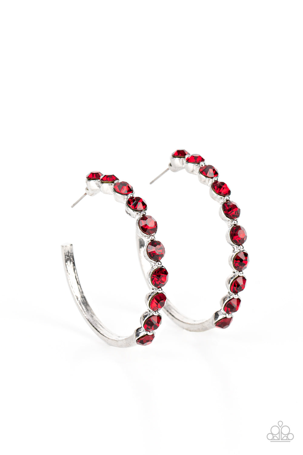 Paparazzi Photo Finish Red Post Hoop Earrings