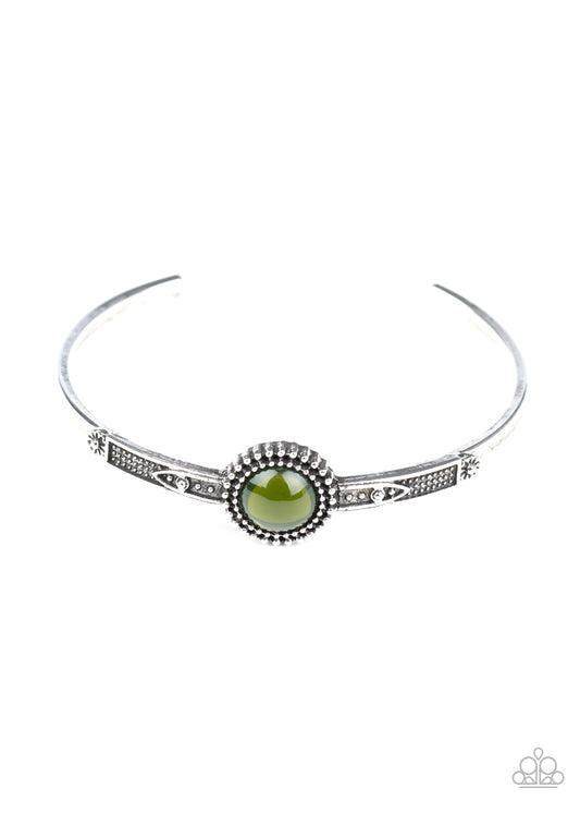 Paparazzi PIECE of Mind Green Cuff Bracelet