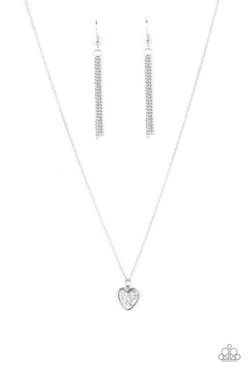 Paparazzi Pitter-Patter, Goes My Heart Silver Short Necklace