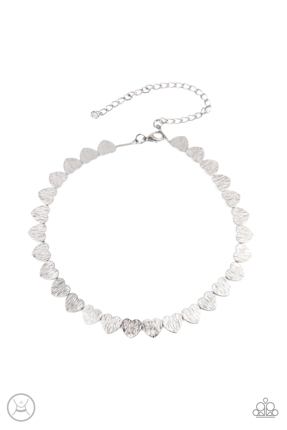 Paparazzi Playing HEART To Get Silver Choker Necklace