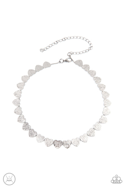 Paparazzi Playing HEART To Get Silver Choker Necklace