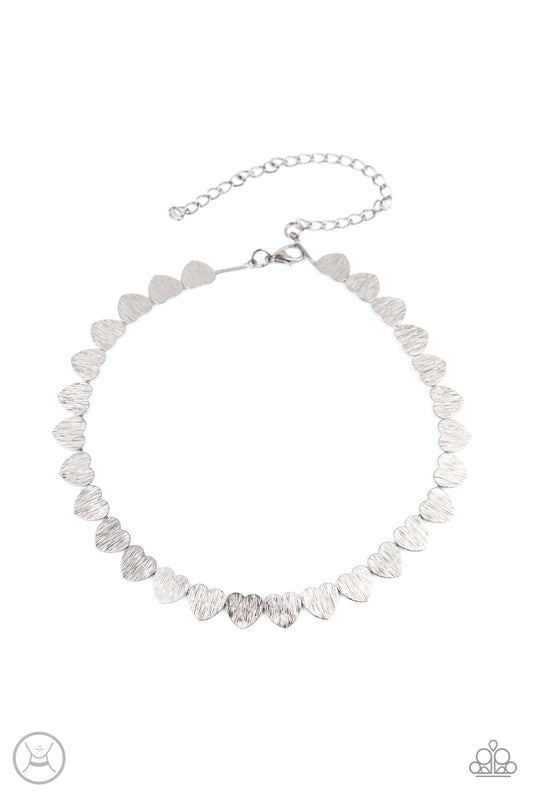 Paparazzi Playing HEART To Get Silver Choker Necklace