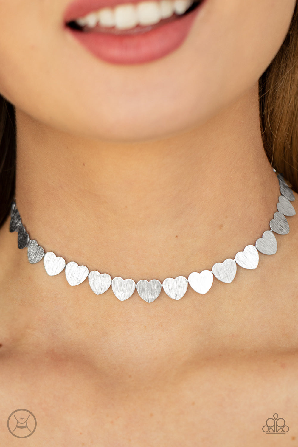 Paparazzi Playing HEART To Get Silver Choker Necklace