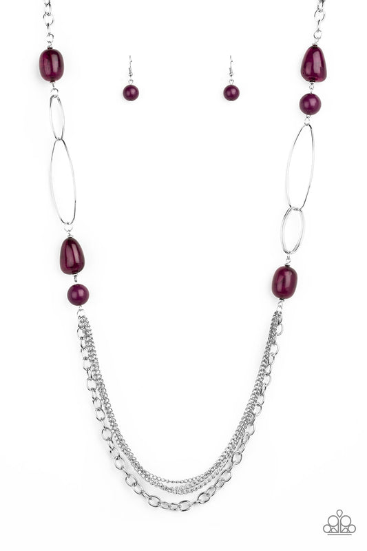 Paparazzi Pleasant Promenade Purple Long Necklace