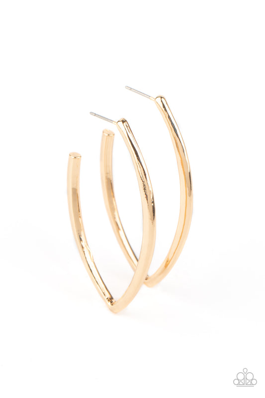 Paparazzi Point-Blank Beautiful Gold Post Hoop Earrings