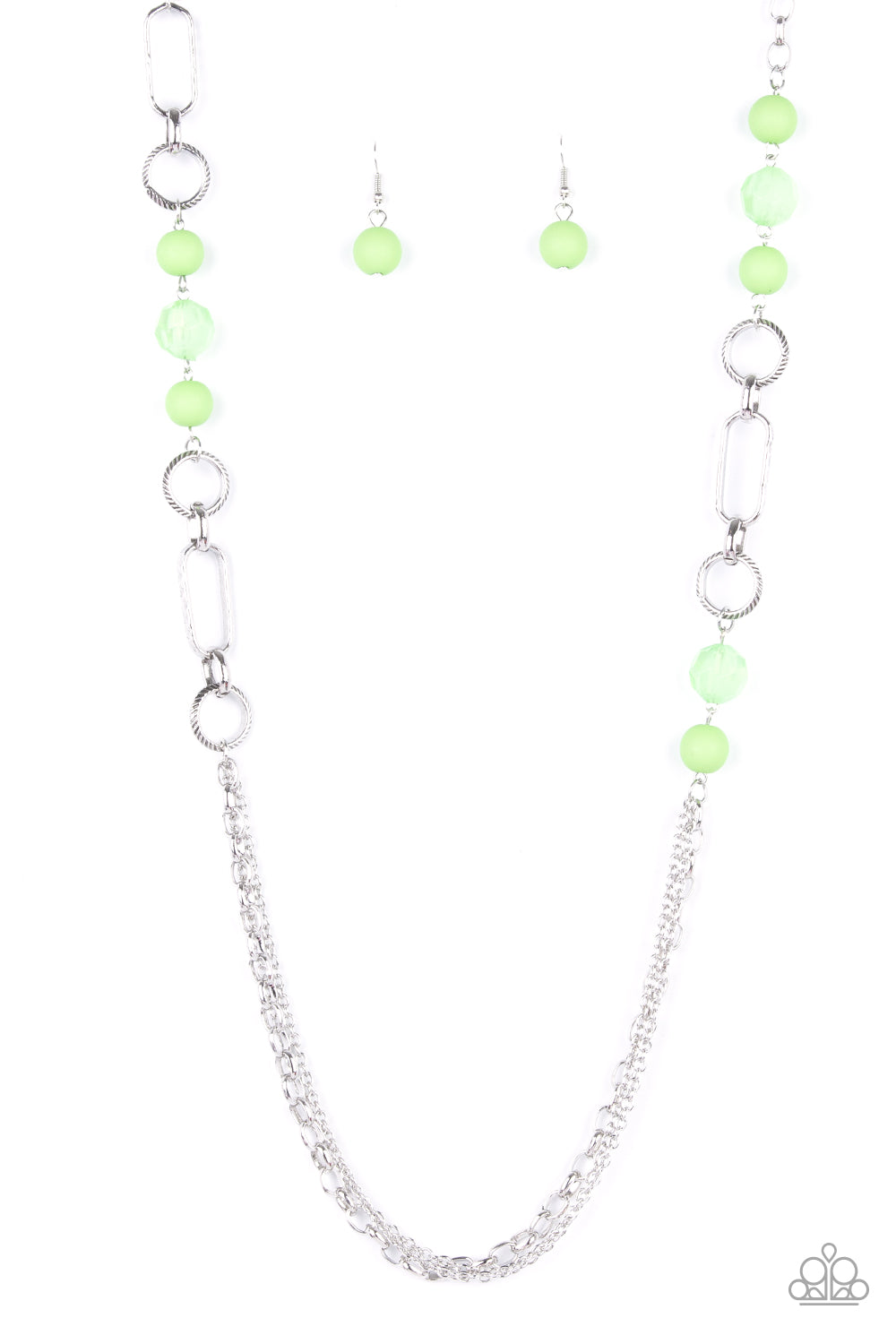 Paparazzi long store green necklace