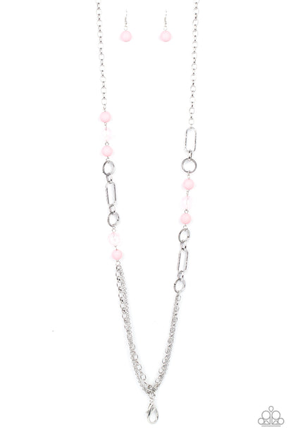 Paparazzi POP-ular Opinion Pink Lanyard Long Necklace