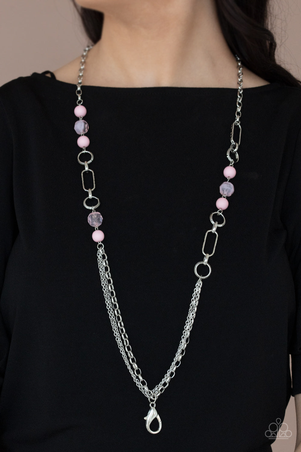 Paparazzi POP-ular Opinion Pink Lanyard Long Necklace