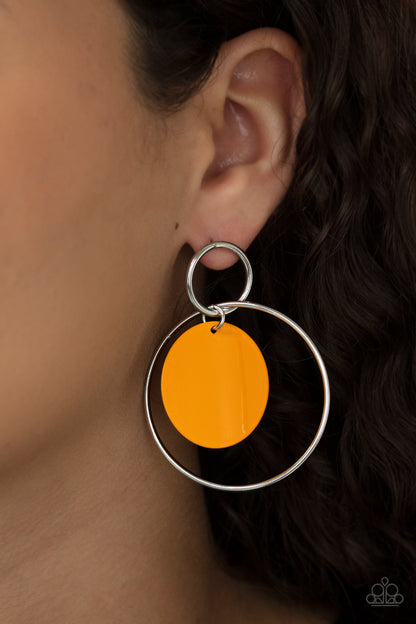Paparazzi POP, Look, and Listen Orange Post Earrings
