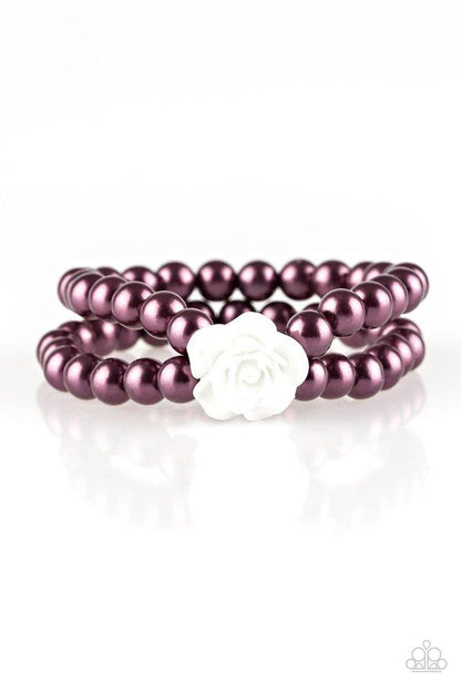 Paparazzi Posh and Posy Purple Stretch Bracelet