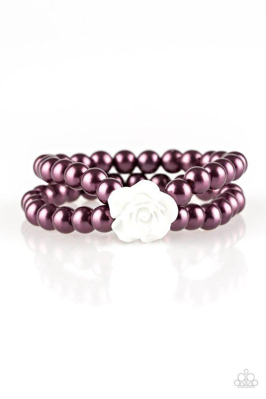 Paparazzi Posh and Posy Purple Stretch Bracelet