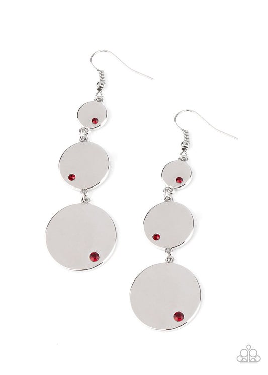 Paparazzi Poshly Polished Red Fishhook Earrings