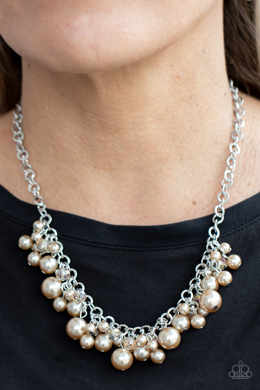Paparazzi Positively PEARL-escent Brown Short Necklace