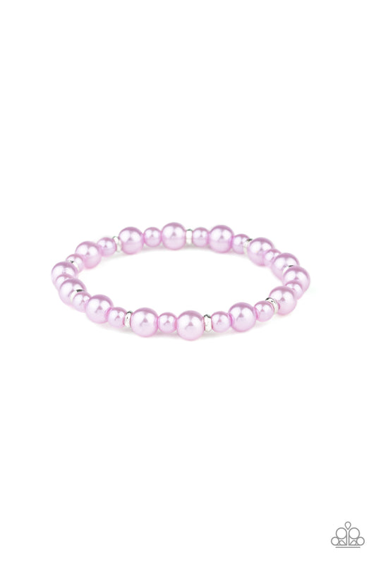 Paparazzi Powder and Pearls Purple Stretch Bracelet