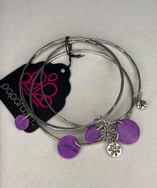 Paparazzi Prairie Plains Purple Stone Bangle Bracelet - Fashion Fix Exclusive December 2020