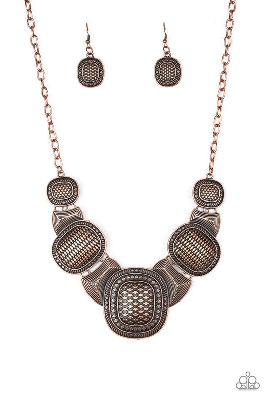 Paparazzi Prehistoric Powerhouse Copper Short Necklace
